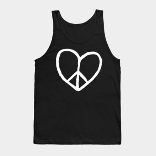 Heart Peace Logo, Peace and Love in One Tank Top